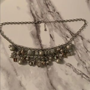 Silver beaded necklace